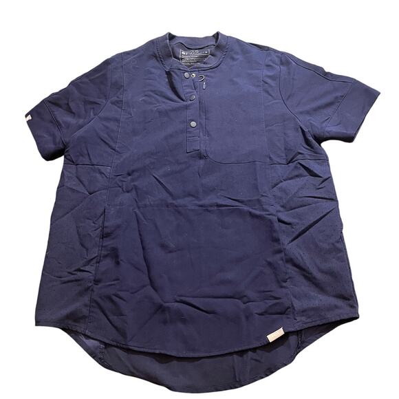 Figs Limited Edition Gidya Henley Scrub Shirt Women’s Size Medium Navy Blue - Picture 1 of 11